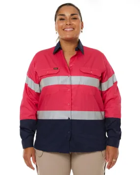 3M Taped Hi Vis Cool Lightweight LS Shirt - Pink/Navy