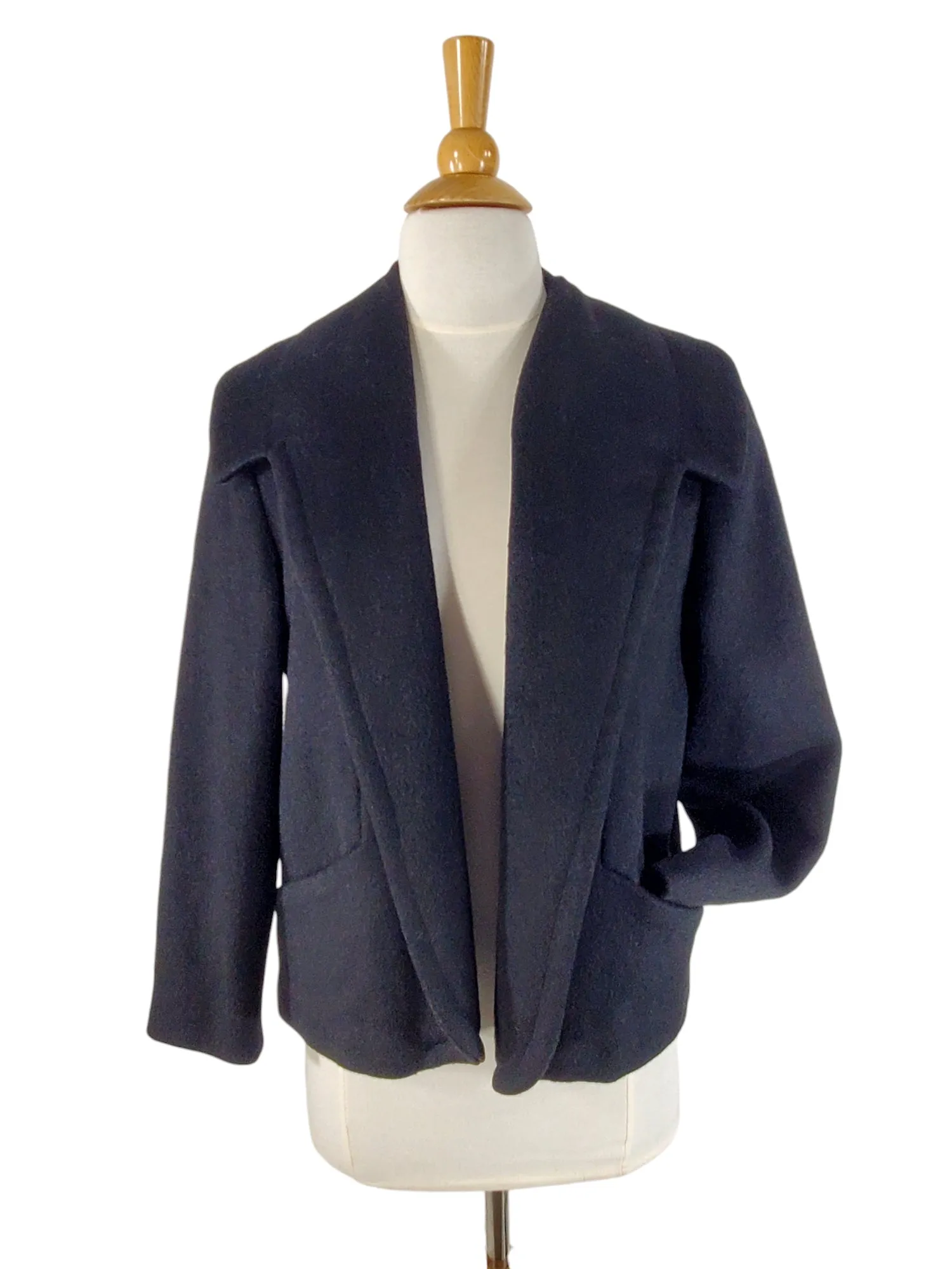 50s Plush Black Swing Jacket - med, lg