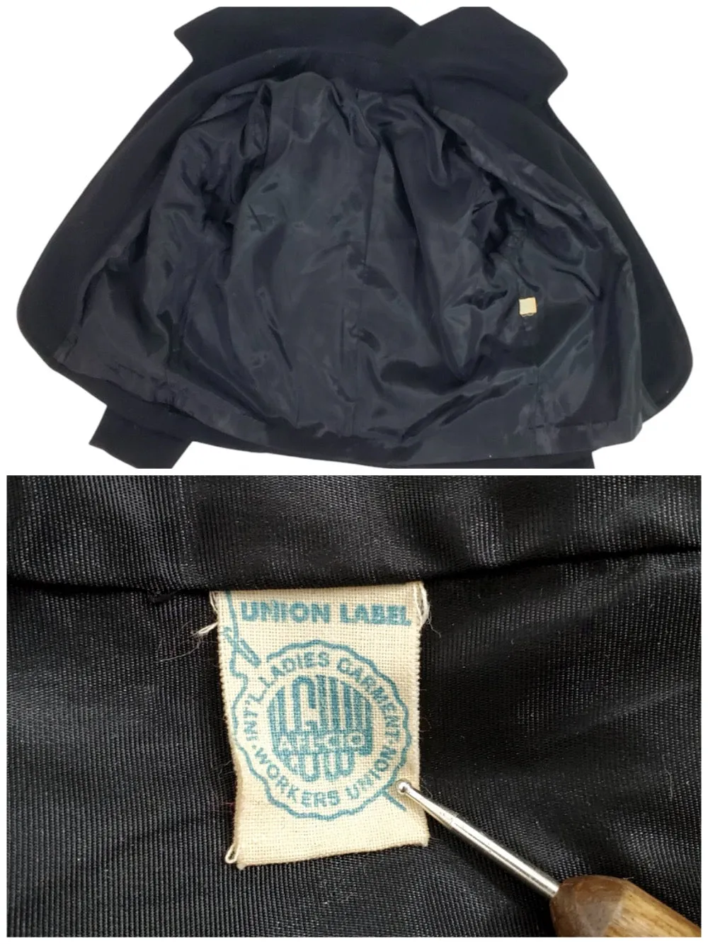 50s Plush Black Swing Jacket - med, lg