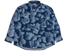 A Bathing Ape Solid Camo Laser Work Denim Shirt