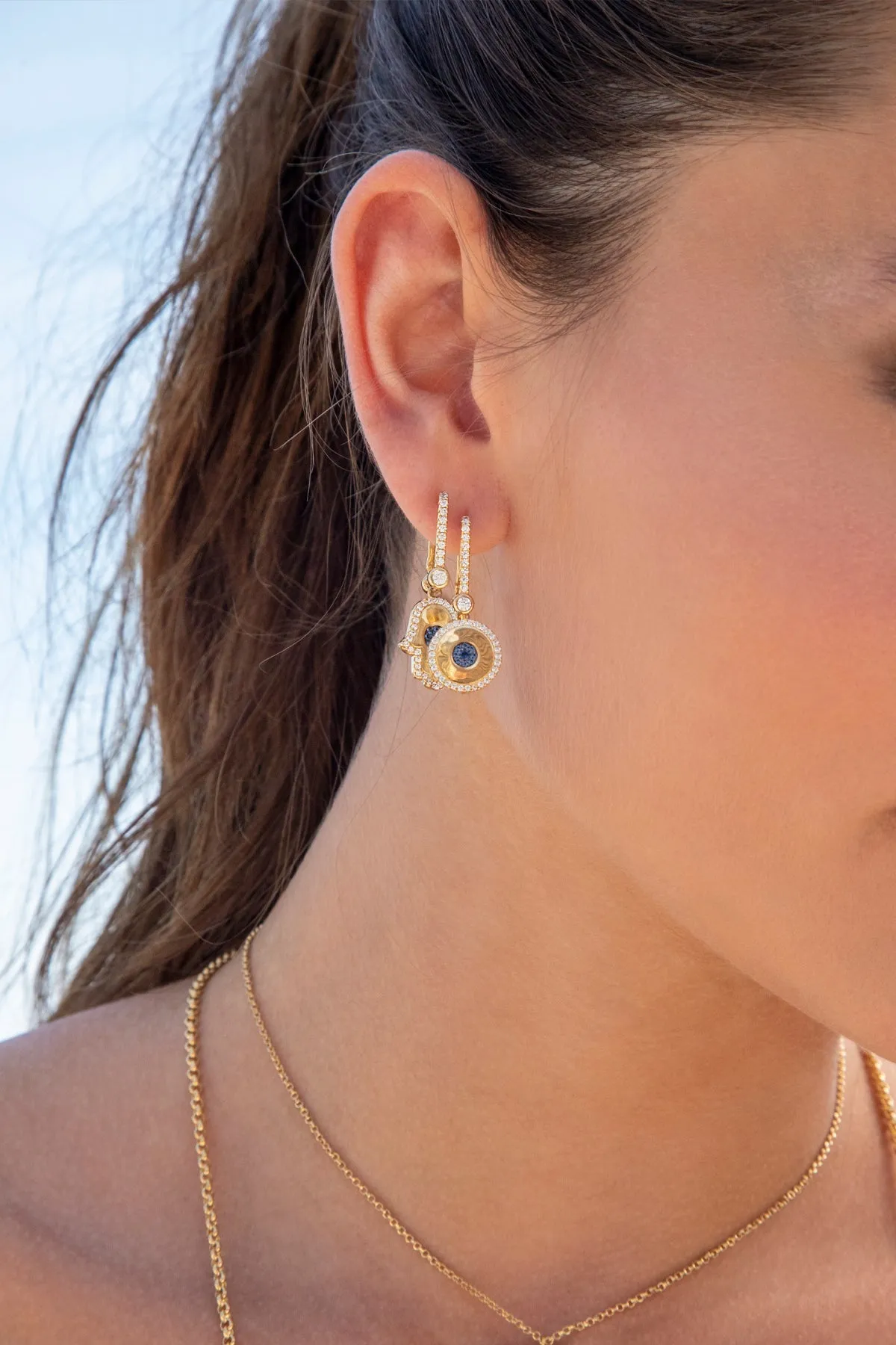 Asymmetric Lucky Eye & Hamsa Earrings