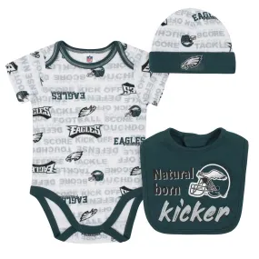 Baby Boys 3-Piece Philadelphia Eagles Bodysuit, Cap, and Bib Set