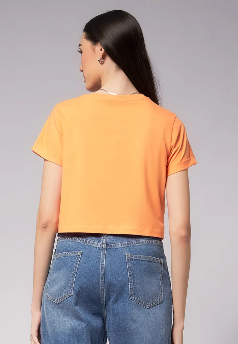 Basic Cropped Cotton T-Shirt