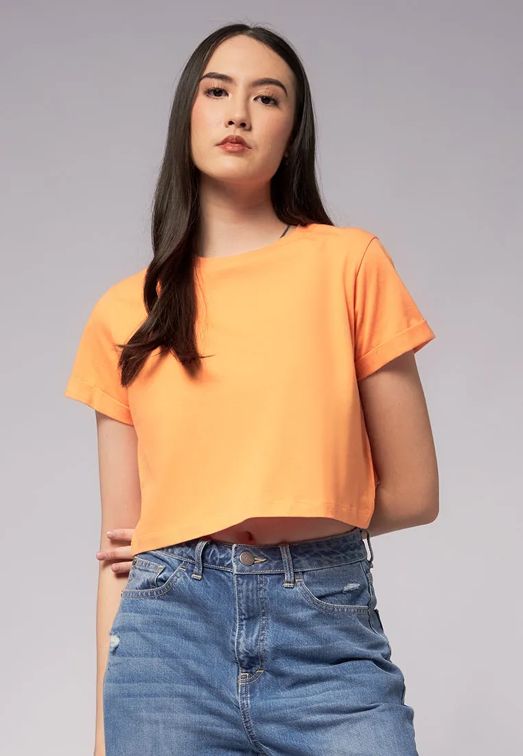 Basic Cropped Cotton T-Shirt