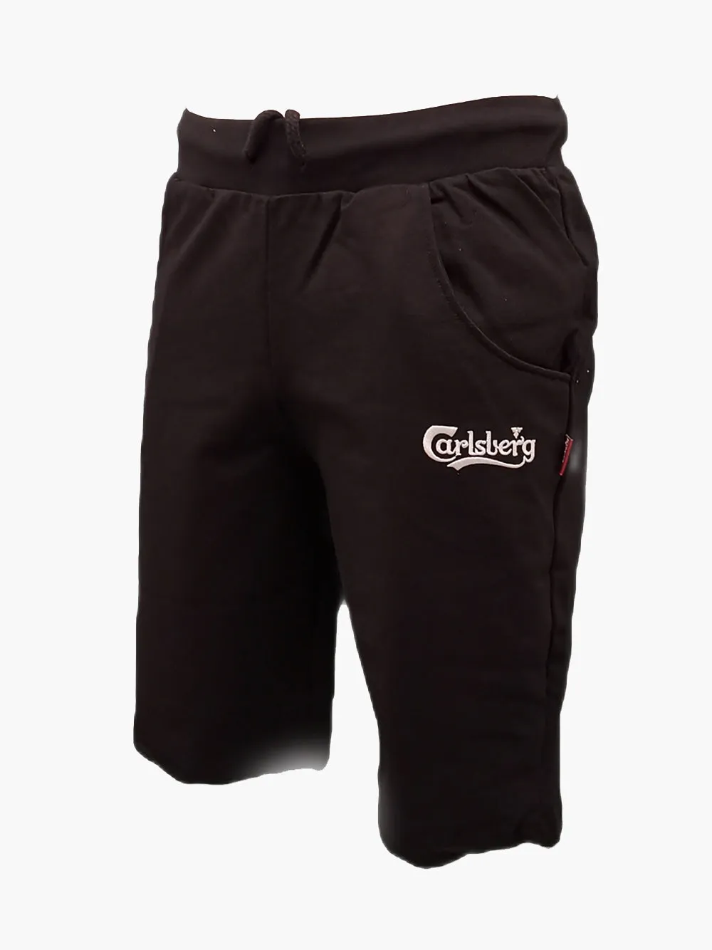 Bermuda Carlsberg uomo in felpa basic con logo piccolo art:4940 nero