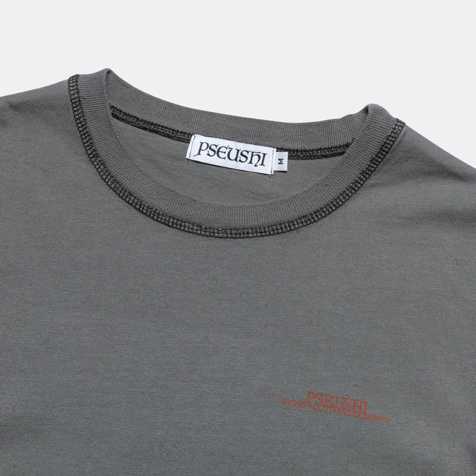 Contrast Stitch SS Tee - Charcoal