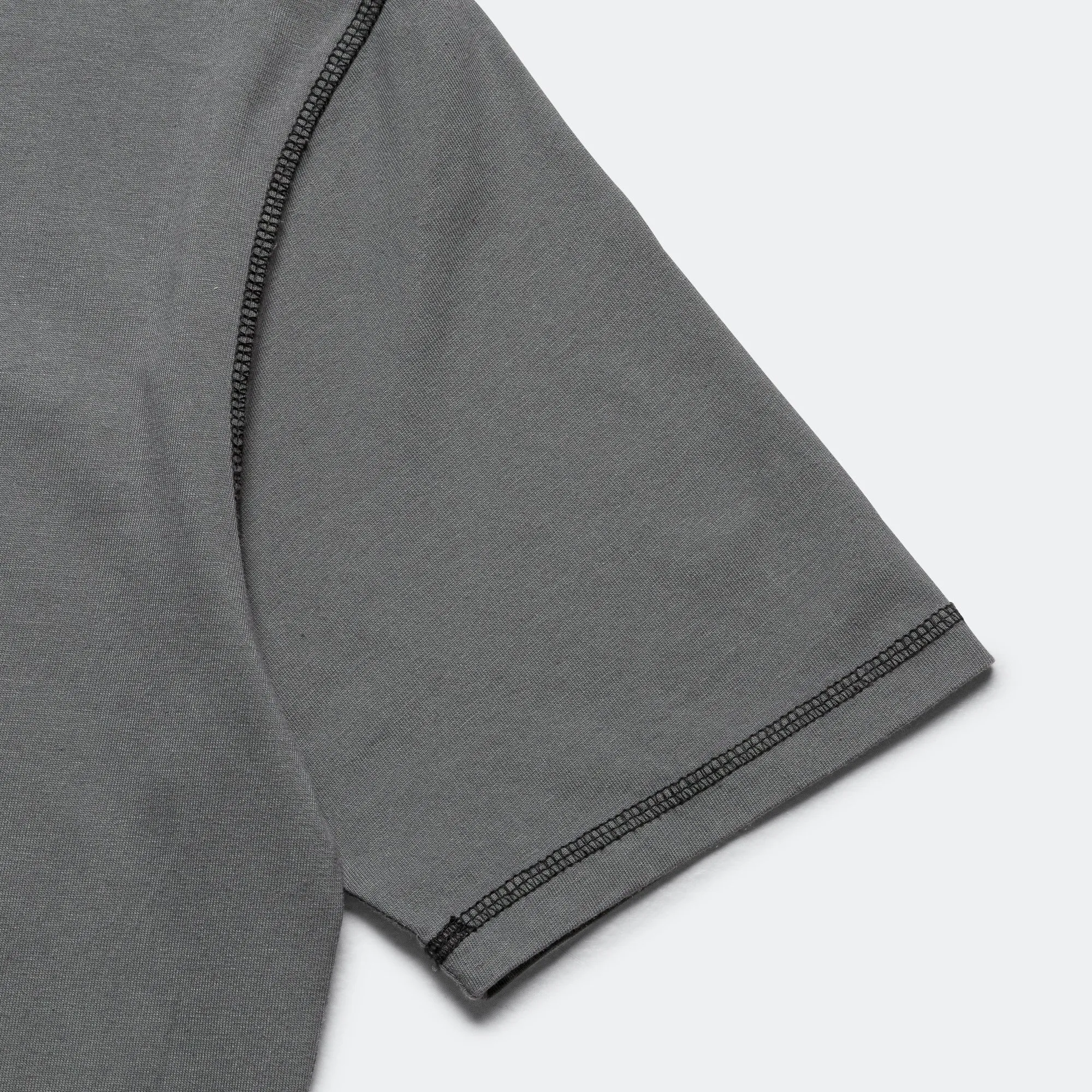 Contrast Stitch SS Tee - Charcoal