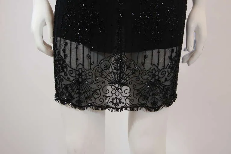 EMANUEL UNGARO Black Embellished Skirt Size Small