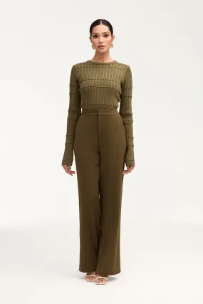 Essential Wide Leg Pants - Khaki