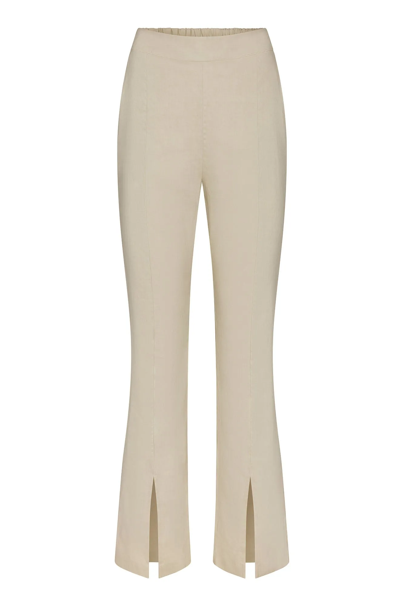 Front Slit Pant in Stretch Linen