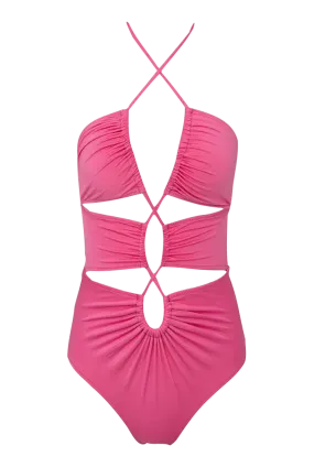 Naomi Fuchsia Cutout One Piece Swimsuit