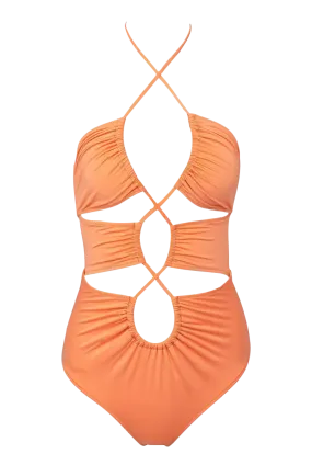 Naomi Orange Cutout One Piece Swimsuit