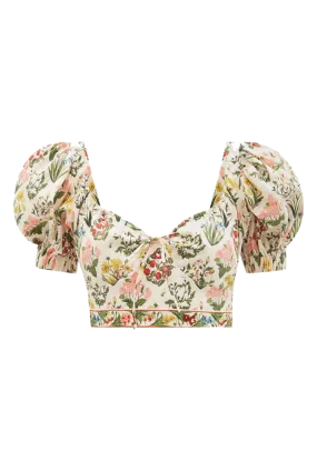 Palmarosa Magdalena-print cotton crop top