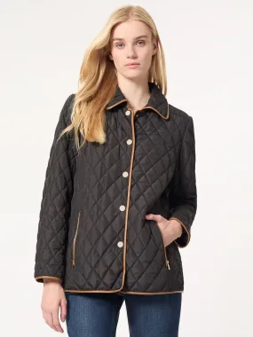 Petite Five-Button Quilted Jacket