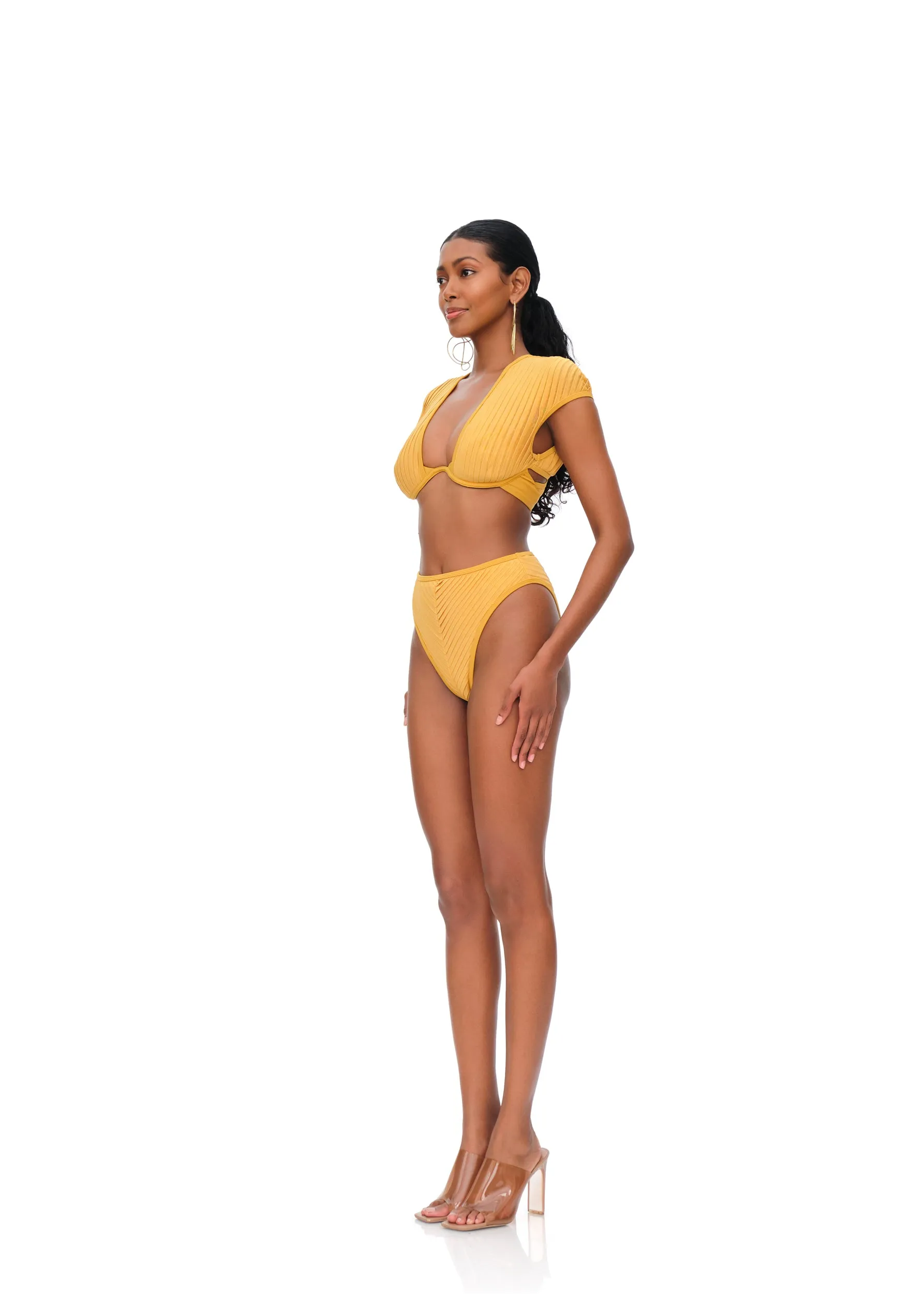 Pura High Rise Bikini | Mustard