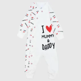 "I Love Mommy & Daddy" Long-Sleeved Baby Footie