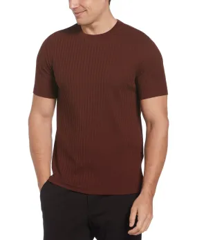 Rib Knit Crew Neck Tee