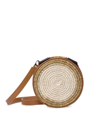 Sindi Circle Bag In Tan & White