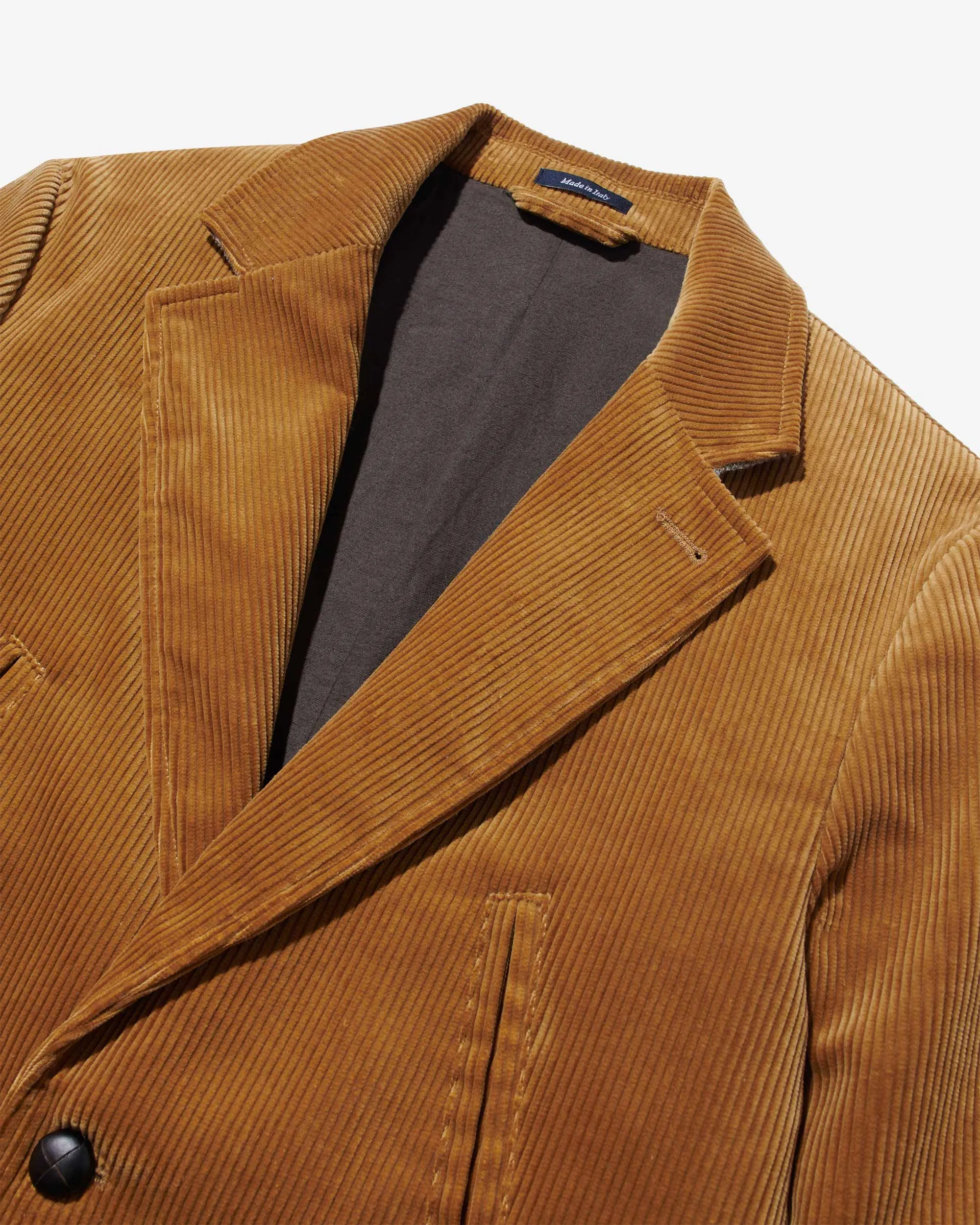 Single-Breasted Corduroy Jacket