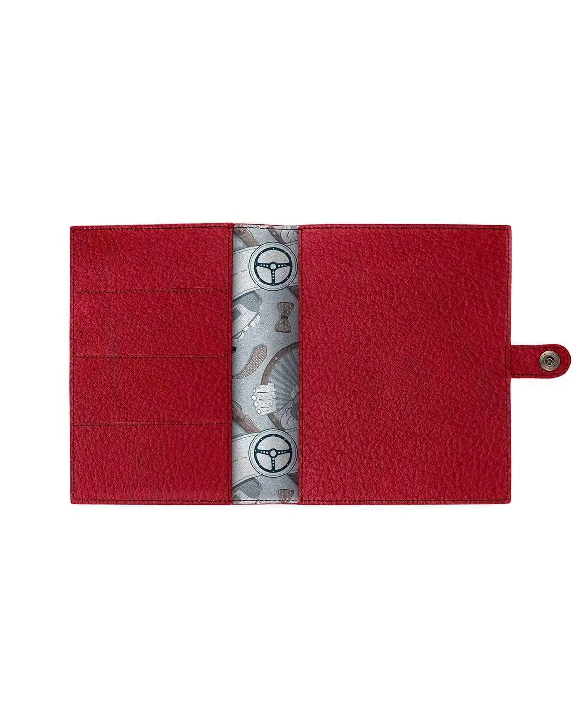 SLIM - Full-grain Leather Car Document Holder - Red