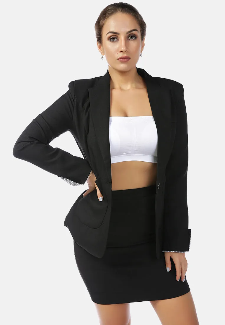 solid double breasted blazer