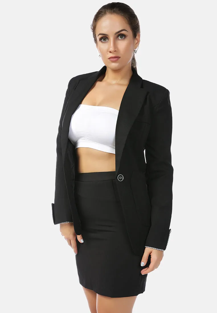 solid double breasted blazer