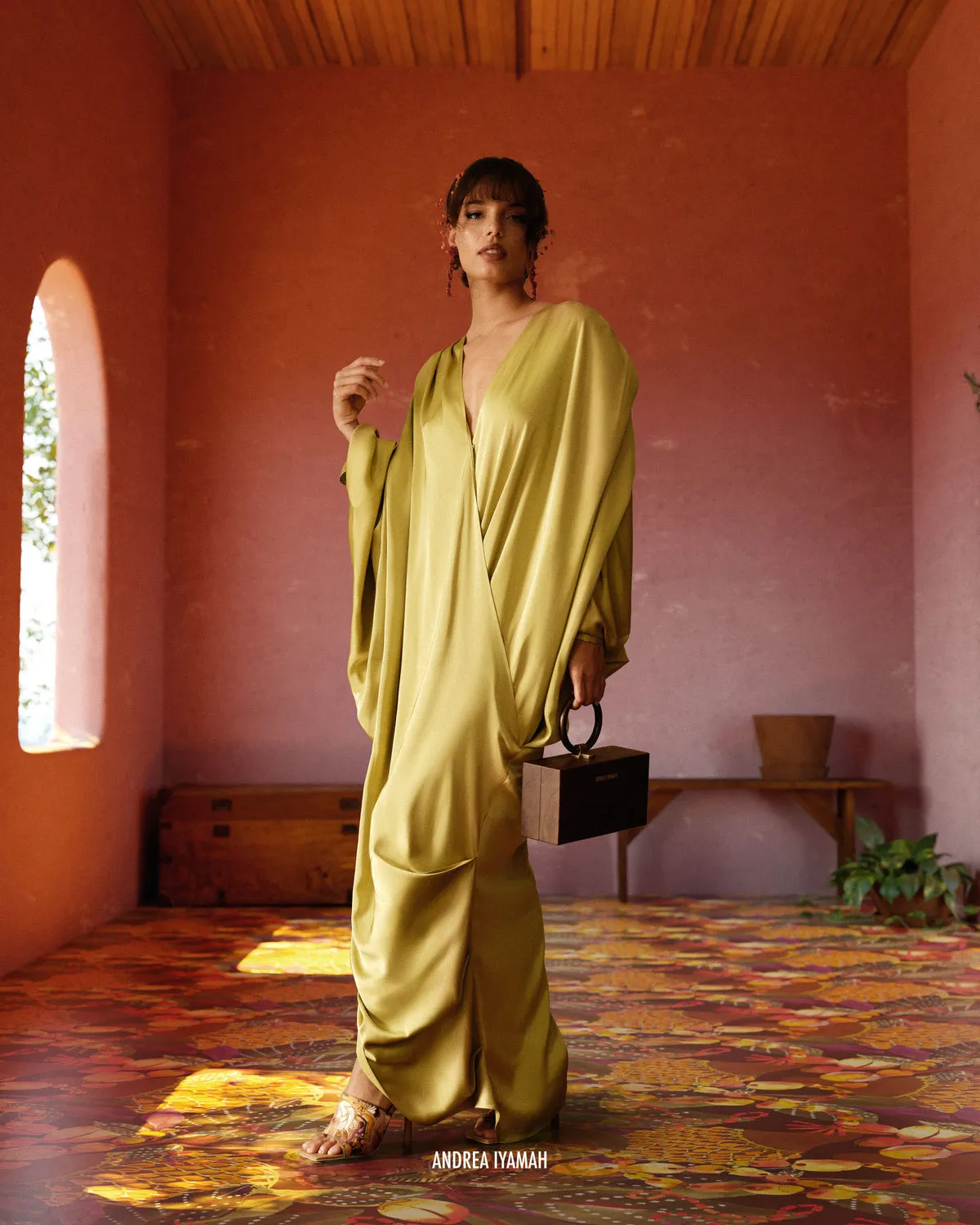 Tibara Kaftan Dress | Lime