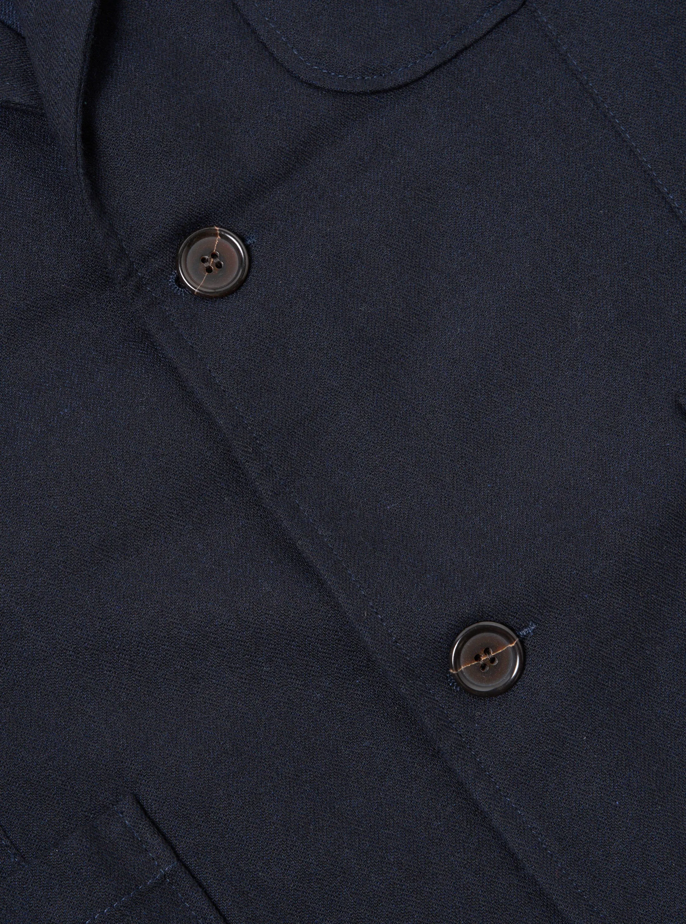 Universal Works Two Button Jacket in Navy Upcycled Italian Tweed