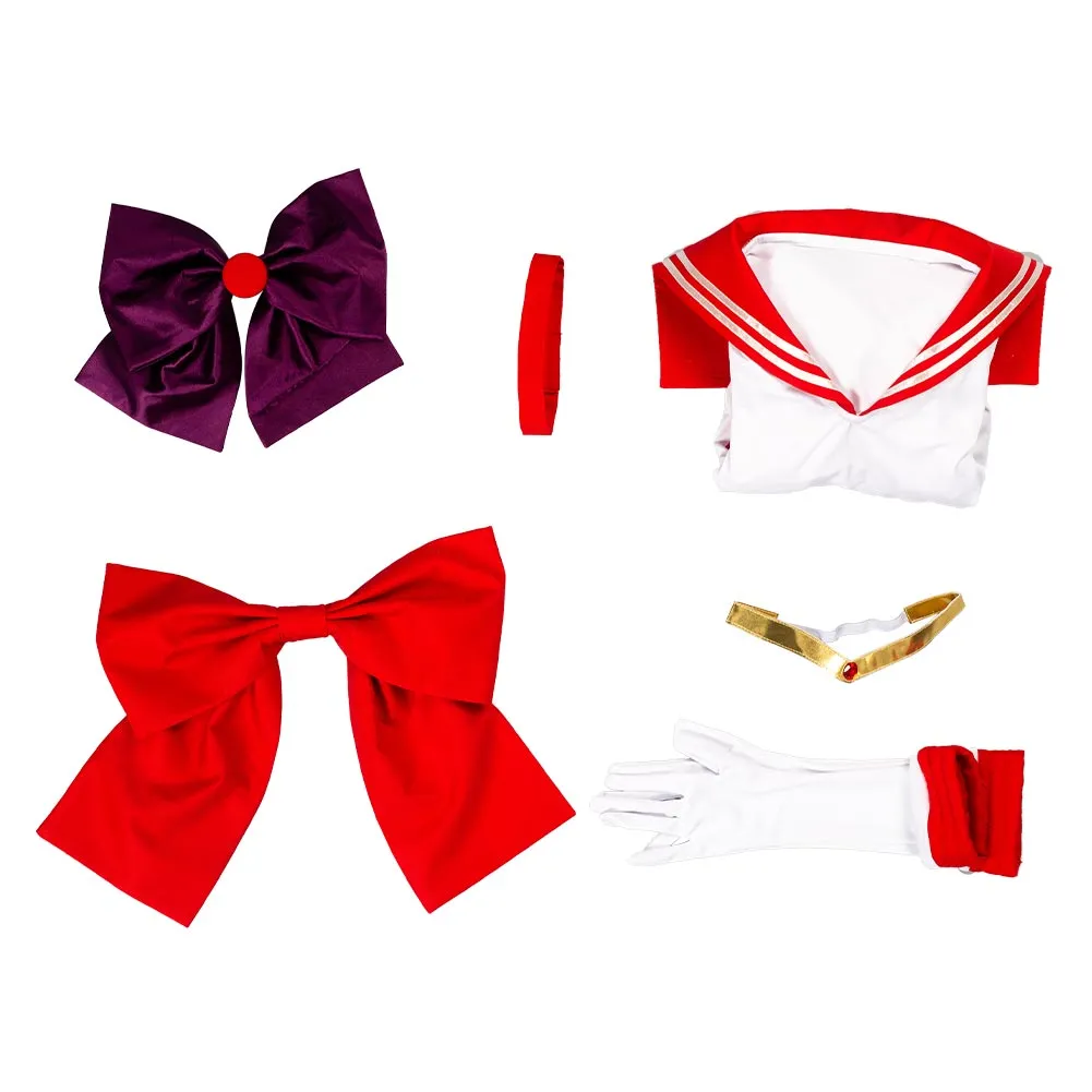 VeeGet VeeGet Sailor Moon Hino Rei Uniform Dress Outfits Halloween Carnival Suit Cosplay Costume