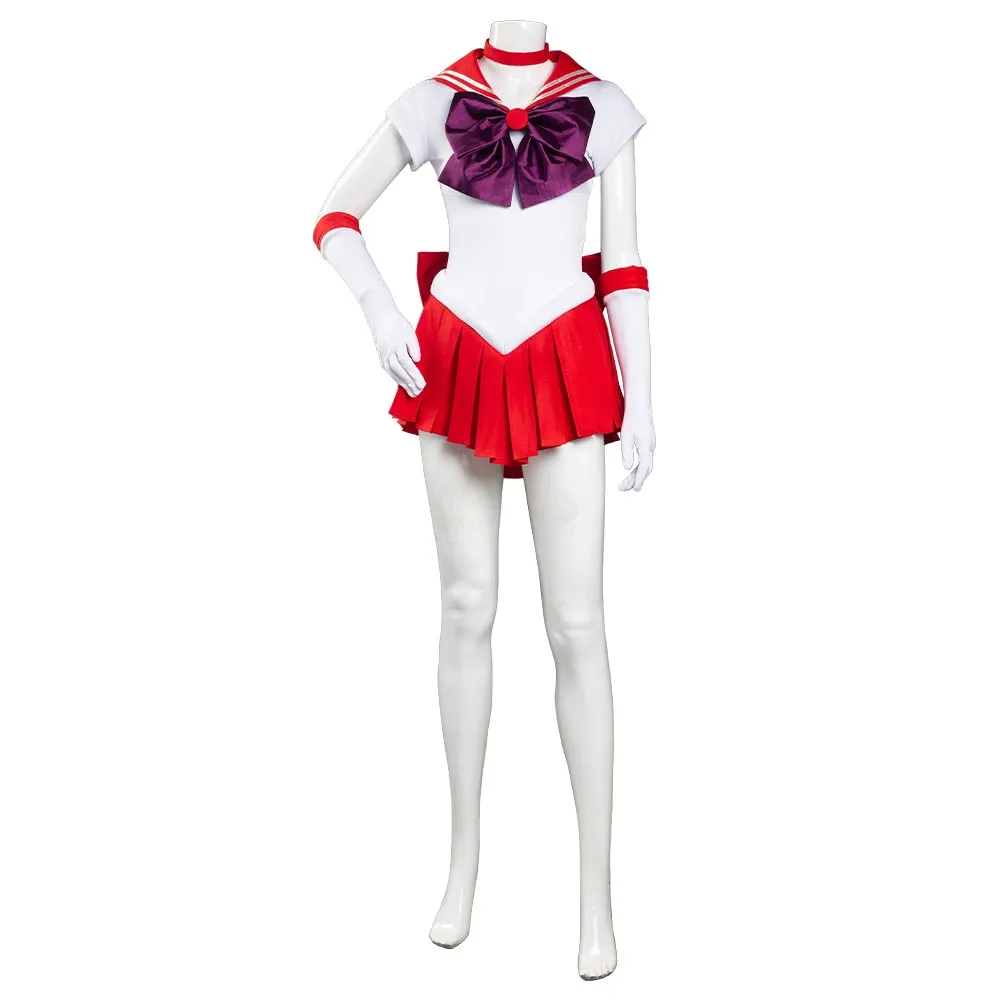 VeeGet VeeGet Sailor Moon Hino Rei Uniform Dress Outfits Halloween Carnival Suit Cosplay Costume