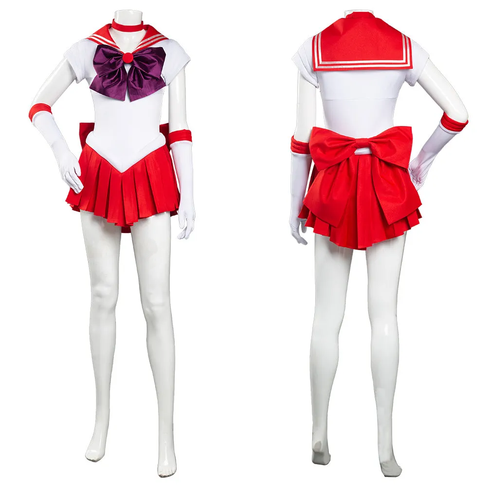 VeeGet VeeGet Sailor Moon Hino Rei Uniform Dress Outfits Halloween Carnival Suit Cosplay Costume