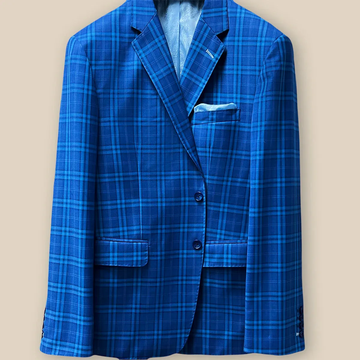 Westwood Hart Cobalt Blue Plaid Men's Sportcoat