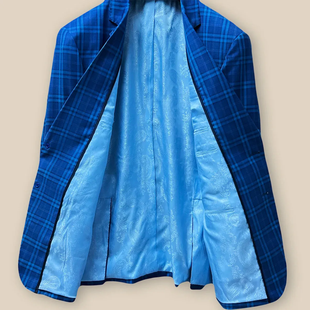 Westwood Hart Cobalt Blue Plaid Men's Sportcoat