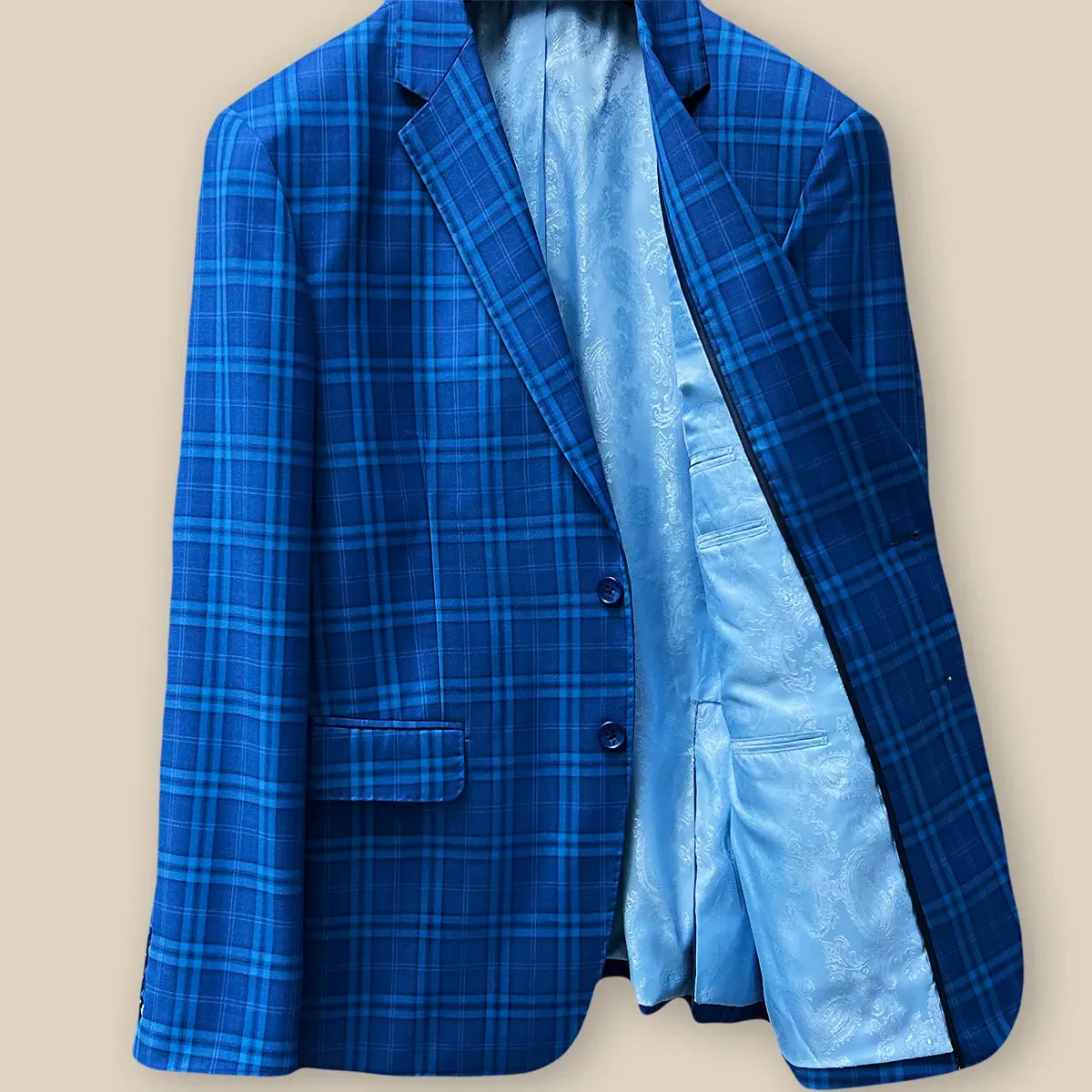 Westwood Hart Cobalt Blue Plaid Men's Sportcoat