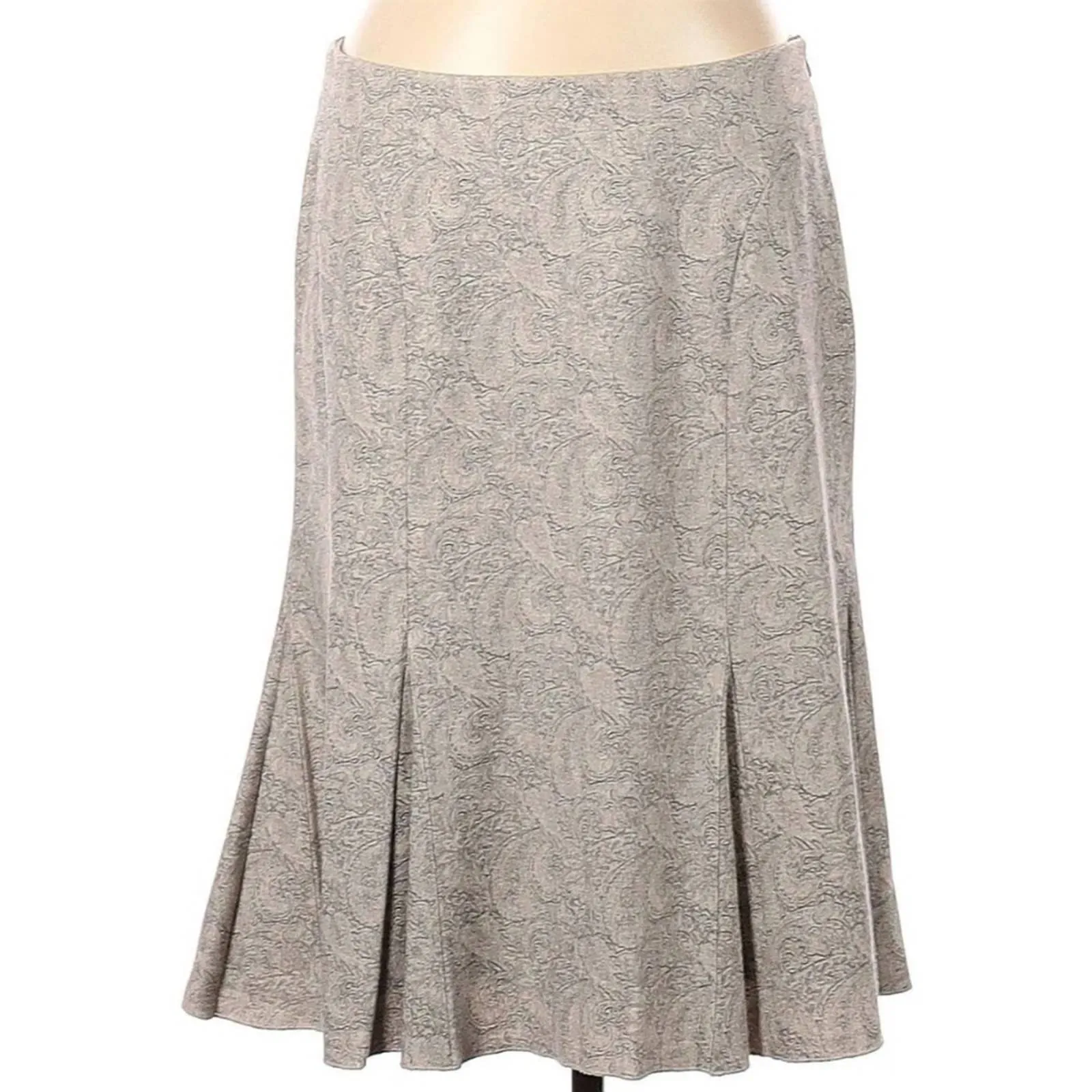 WHBM Wool Viscose A Line Paisley Print Skirt